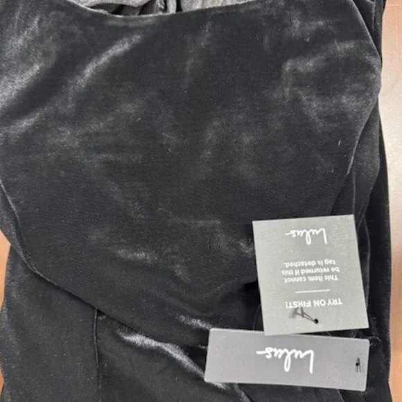NWT Lulus Captivating Muse Black Velvet Tie-Back Mini Dress - Picture 5 of 8
